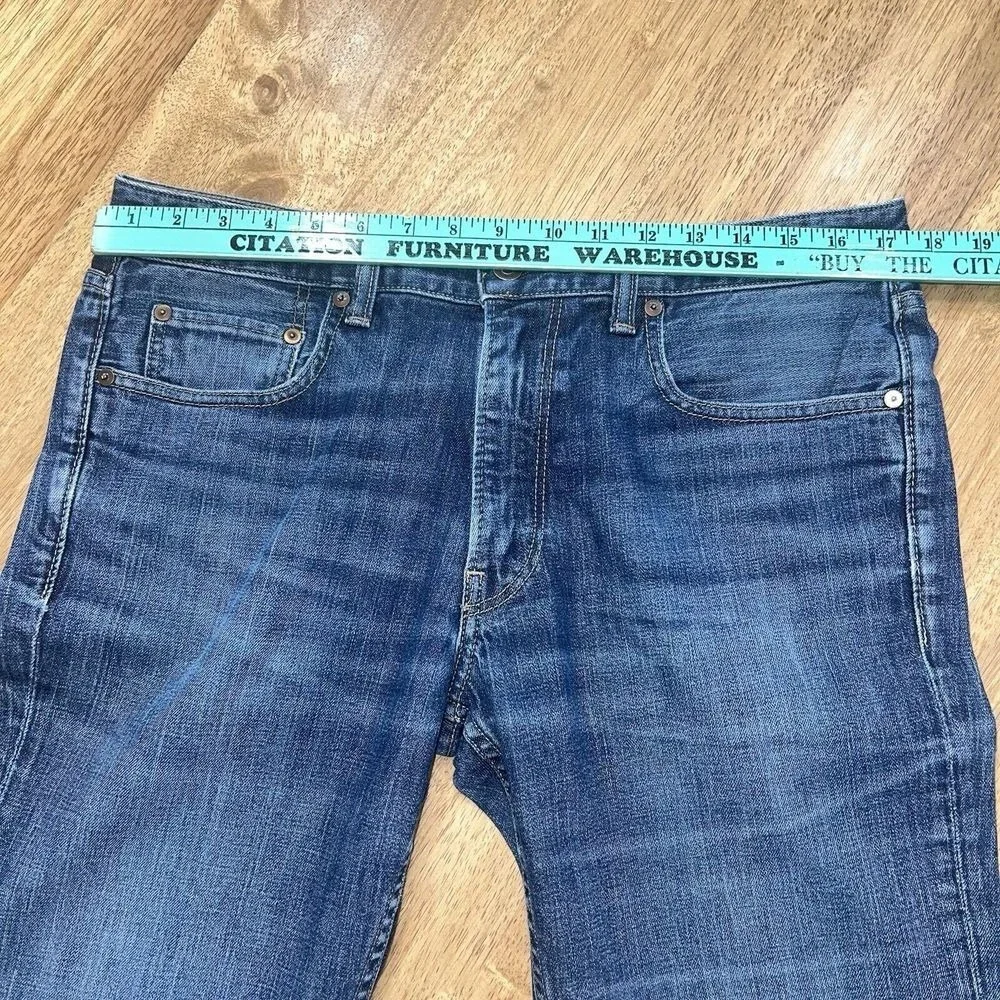 Bonobos Denim Men's Straight Leg Jeans - Size 34x36 Distressed Dark Wash